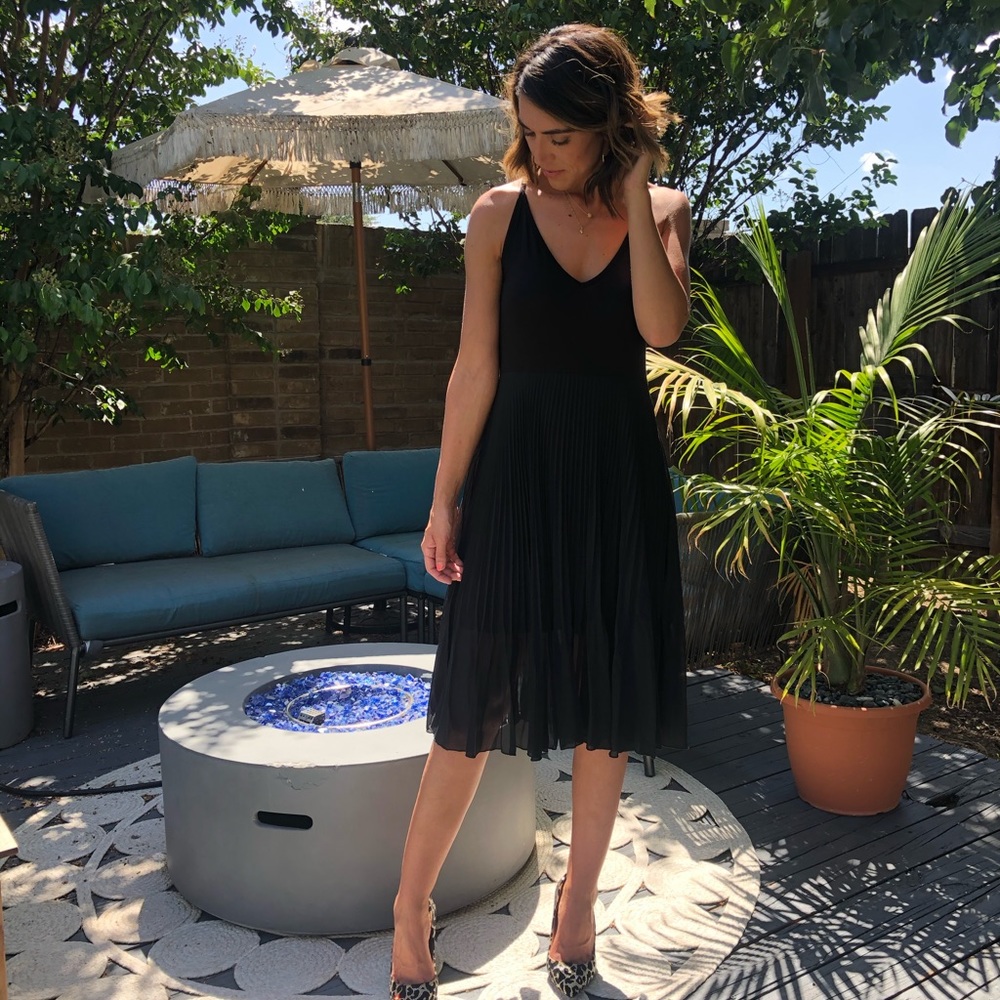 Black pleated dress